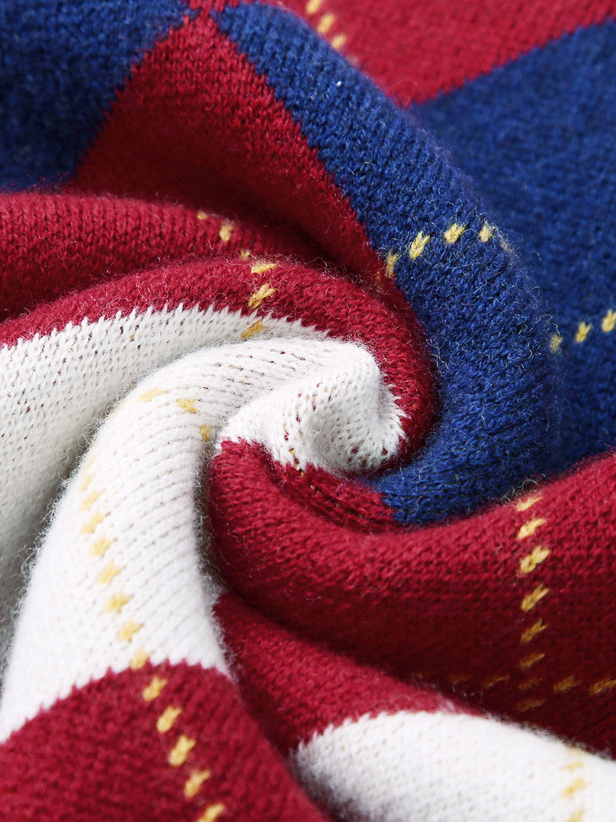 COMOBOCA 100% Wool Kids' Ribbed Round Neck Sweater