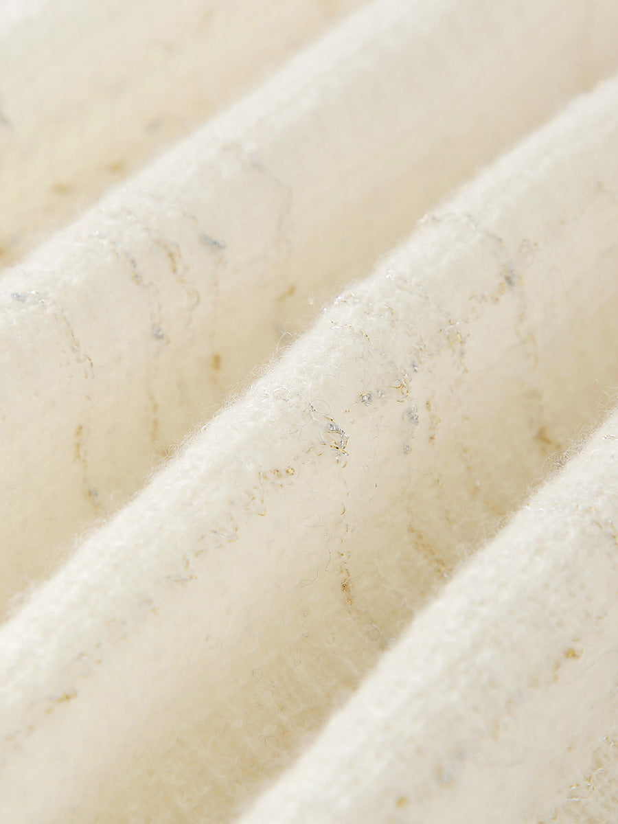 COMOBOCA 100% Cashmere Scarf with Fringes and Metallic Shimmer