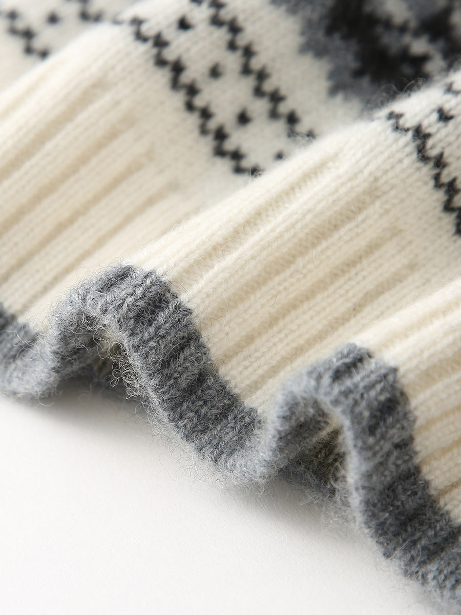 COMOBOCA 100% Cashmere Women's Nordic Knit Beanie