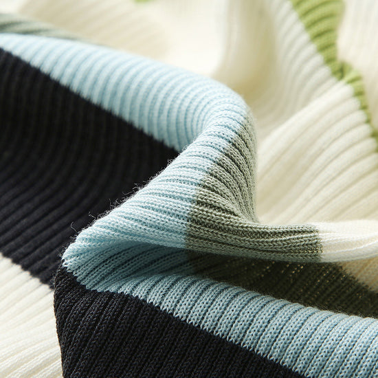 COMOBOCA Women's Versatile Striped Zip-Up Hoodie Cardigan