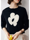 COMOBOCA 100% Cashmere Women's Floral Knit Sweater