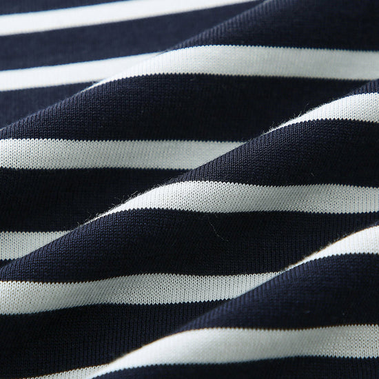 COMOBOCA Women's Striped Heart Embroidered Cotton Silk Sweater