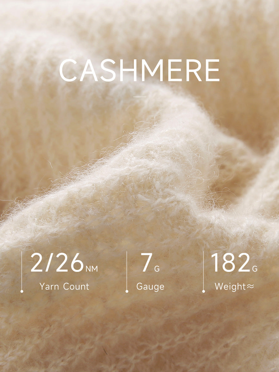 COMOBOCA 100% Cashmere Women's Ribbed V-Neck Knit Sweater