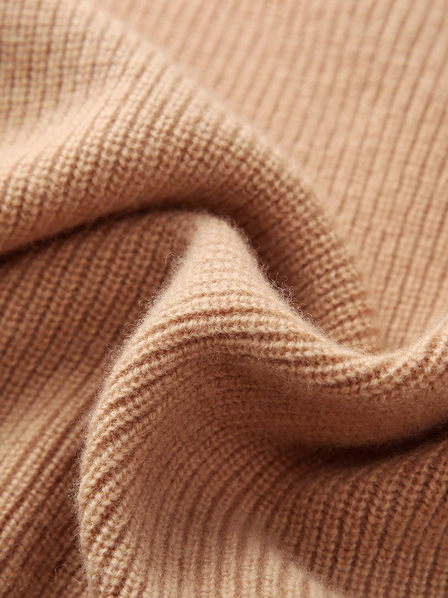 COMOBOCA 100% Wool Women's Dual Zip Cardigan with Pockets