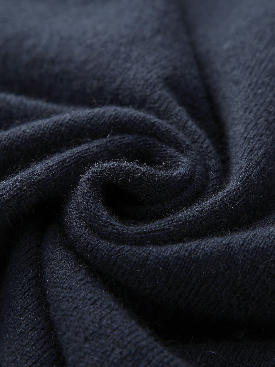 COMOBOCA 100% Cashmere Women's Button Down Contrast Cuff Knit Sweater