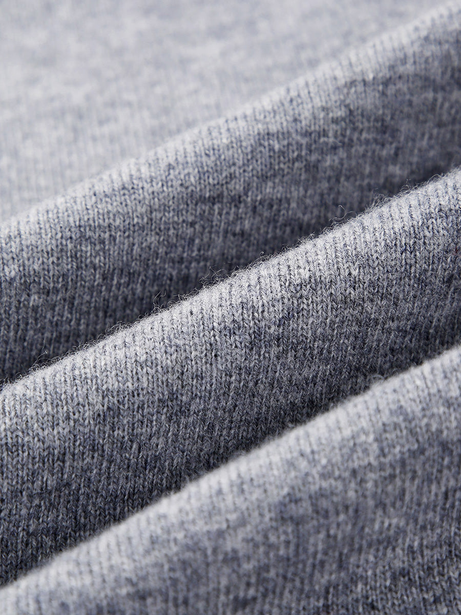 COMOBOCA 100% Wool Kid's Casual Colorblock Knit Sweater