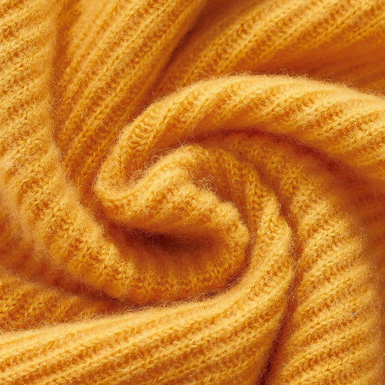 COMOBOCA 100% Cashmere Women's Lantern Sleeve V-Neck Knit Sweater