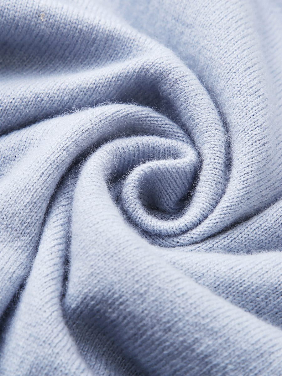 COMOBOCA 100% Wool Kids' Round Neck Intarsia Sweater