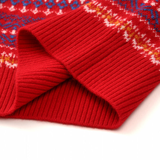 COMOBOCA 100% Wool Women's Fair Isle Patterned Cardigan