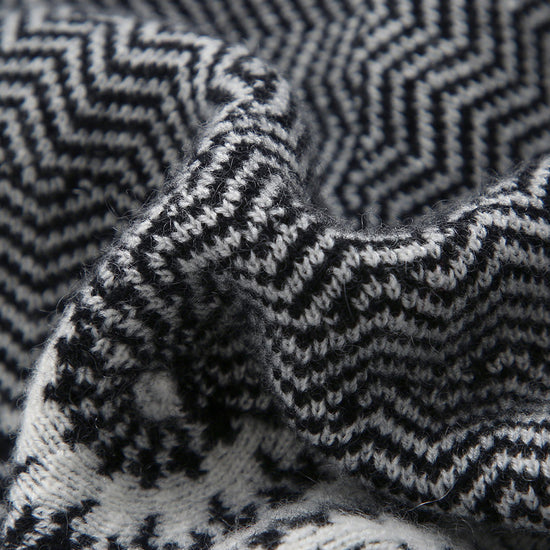 COMOBOCA 100% Cashmere Elegant Houndstooth Knit Beret