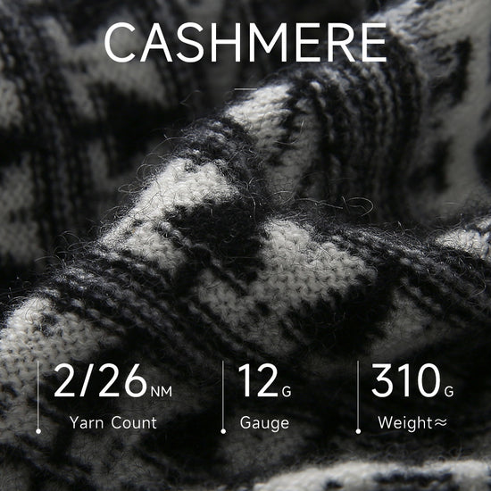 COMOBOCA 100% Cashmere Women's Fair Isle Double Zip Hoodie