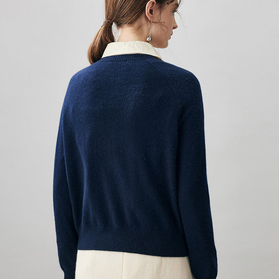 COMOBOCA 100% Cashmere Women's Embroidered Button-Front Cardigan