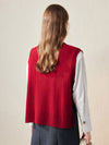 COMOBOCA 100% Wool Women's Knit Sleeveless Sweater Vest