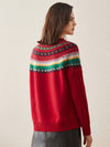 COMOBOCA 100% Cashmere Women's Fair Isle Sweater