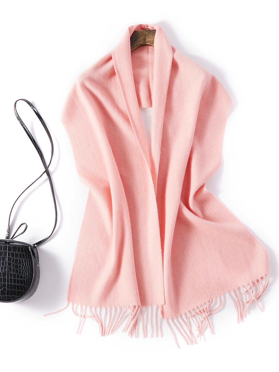 COMOBOCA 100% Wool Fringe Versatile Scarf