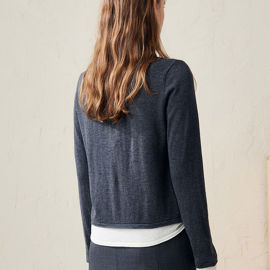 COMOBOCA 100% Wool Chic Layered Look Sweater for Women