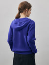 COMOBOCA 100% Cashmere Women's Ribbed Half Zip Knit Hoodie