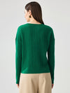 COMOBOCA 100% Cashmere Women's Cozy Ribbed V-Neck Sweater