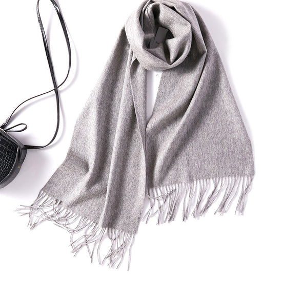 COMOBOCA 100% Wool Fringe Versatile Scarf