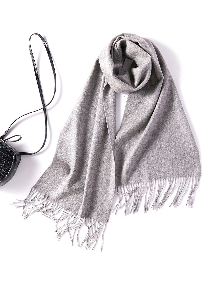 COMOBOCA 100% Wool Fringe Versatile Scarf