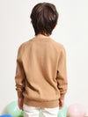 COMOBOCA 100% Wool Kids' Round Neck Intarsia Sweater