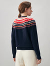 COMOBOCA 100% Cashmere Women's Fair Isle Round Neck Sweater