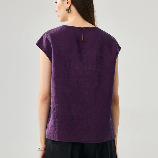 COMOBOCA 100% Mulberry Silk Women's Double Sided T-Shirt