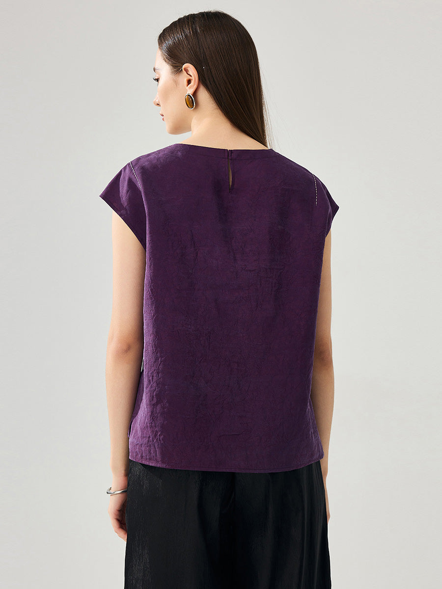 COMOBOCA 100% Mulberry Silk Women's Double Sided T-Shirt