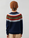 COMOBOCA 100% Wool Kids' Fair Isle Round Neck Sweater