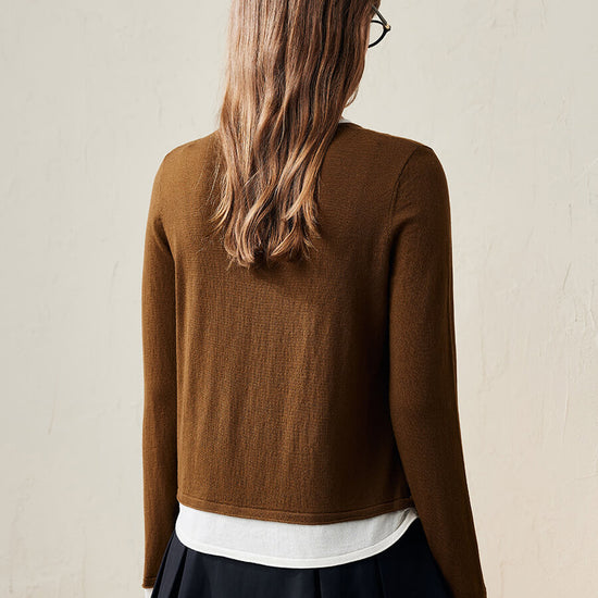 COMOBOCA 100% Wool Chic Layered Look Sweater for Women