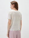 COMOBOCA Women's Sheer Floral Lace Knit T-Shirt