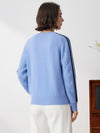 COMOBOCA 100% Cashmere Women's Crew Neck Intarsia Knit Sweater