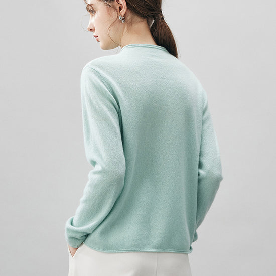 COMOBOCA 100% Cashmere Women's Round Neck Knit sweater