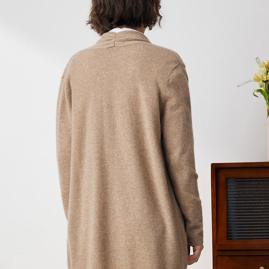 COMOBOCA 100% Cashmere Women's Leather Buckle Knit Coat