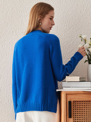 COMOBOCA 100% Cashmere Women's Mock Neck Knit Sweater