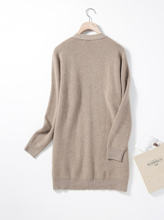 COMOBOCA 100% Cashmere Women's Cardigan Long Knit Coat