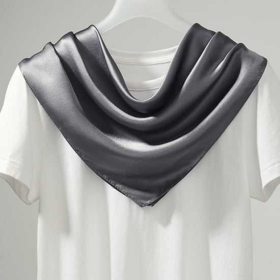 COMOBOCA Gray 100% Mulberry Silk Women's Versatile Scarf