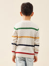 COMOBOCA 100% Wool Kids' Colorful Striped Knit Sweater