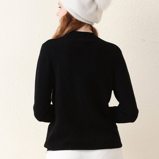 COMOBOCA 100% Cashmere Women's Round Neck Knit sweater