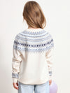 COMOBOCA 100% Wool Kids' Fair Isle Round Neck Sweater