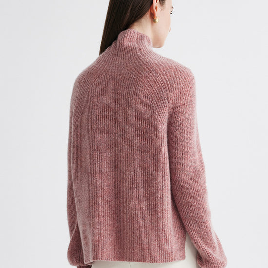 COMOBOCA 100% Cashmere Women's Ribbed Turtleneck Sweater