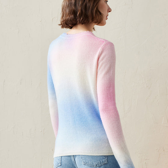 COMOBOCA 100% Cashmere Women's Gradient Ombre Sweater