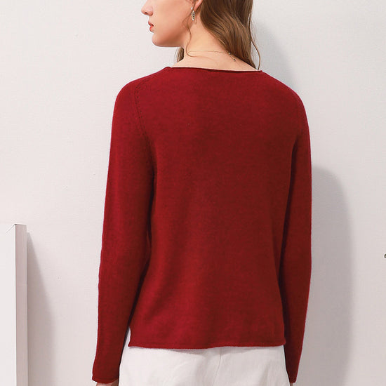 COMOBOCA 100% Cashmere Women's Loose Knit Sweater