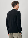 COMOBOCA 100% Cashmere Men's Ribbed Round Neck Knit Sweater