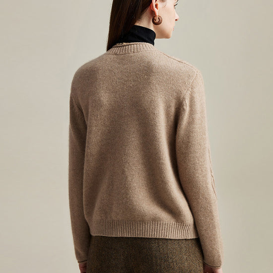 COMOBOCA 100% Cashmere Women's Cable Knit Cardigan