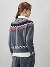 COMOBOCA 100% Cashmere Women's Fair Isle Button Down Cardigan