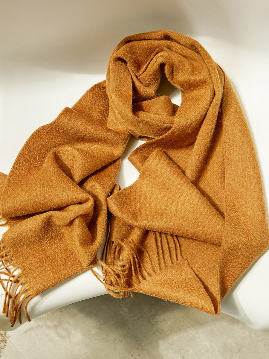 COMOBOCA 100% Wool Fringe Versatile Scarf