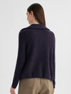COMOBOCA 100% Cashmere Women's Ribbed Collared Zip Up Cardigan