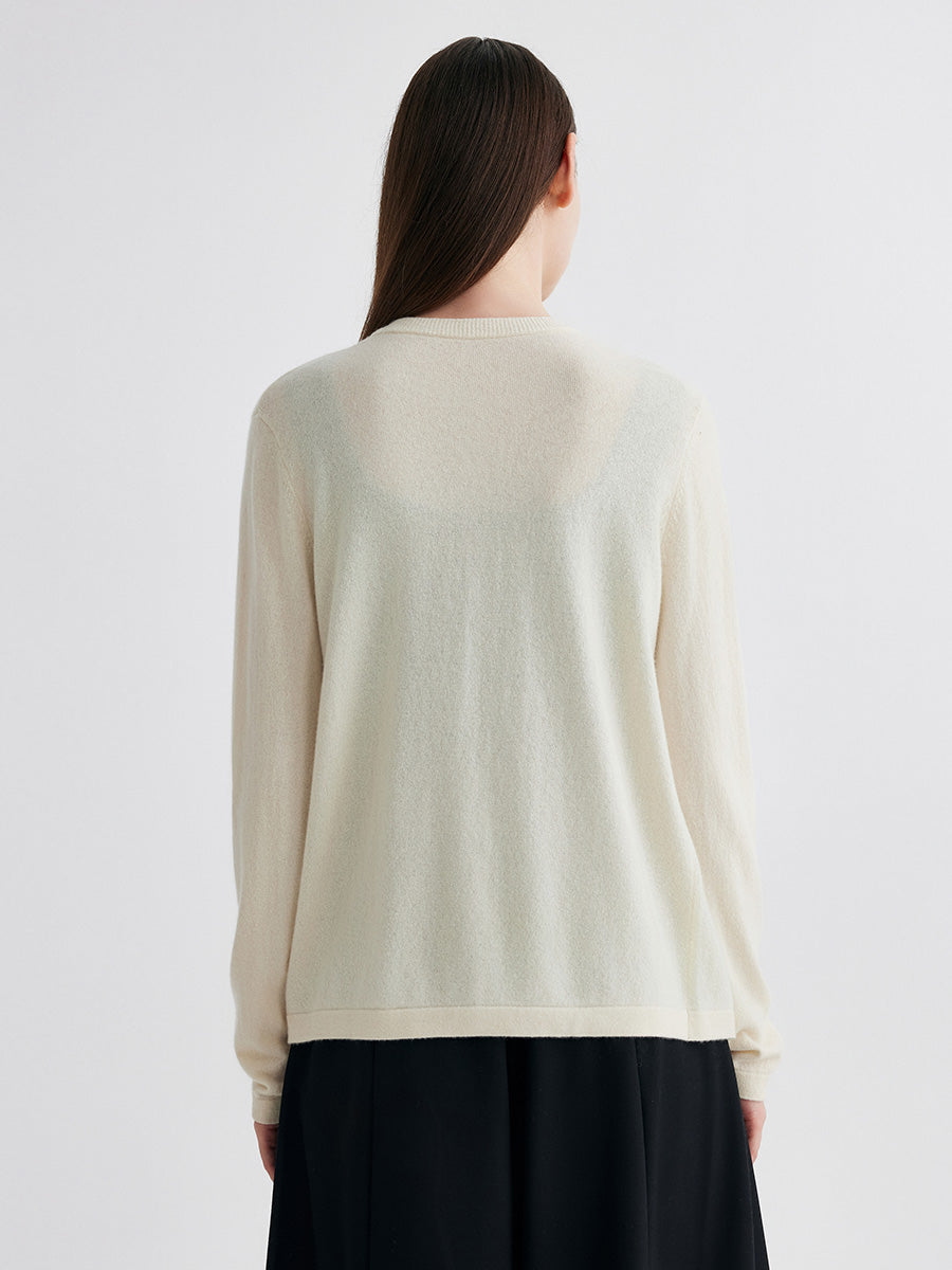 COMOBOCA 100% Cashmere Women's Button-Up Cardigan