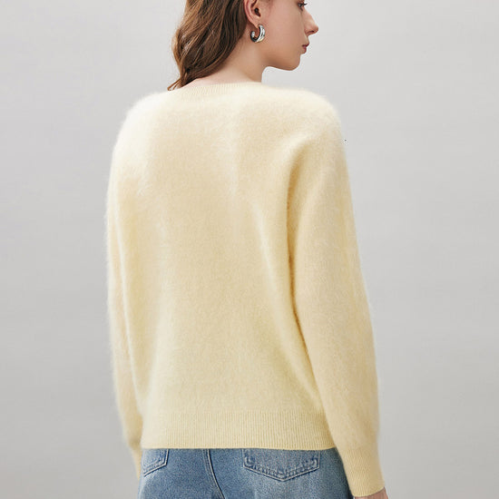 COMOBOCA Women's Wool Seamless Brushed Knit Sweater